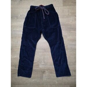 Dr. Collectors Corduroy Pants Navy Blue Elastic Waist Drawstring Pockets  Size M